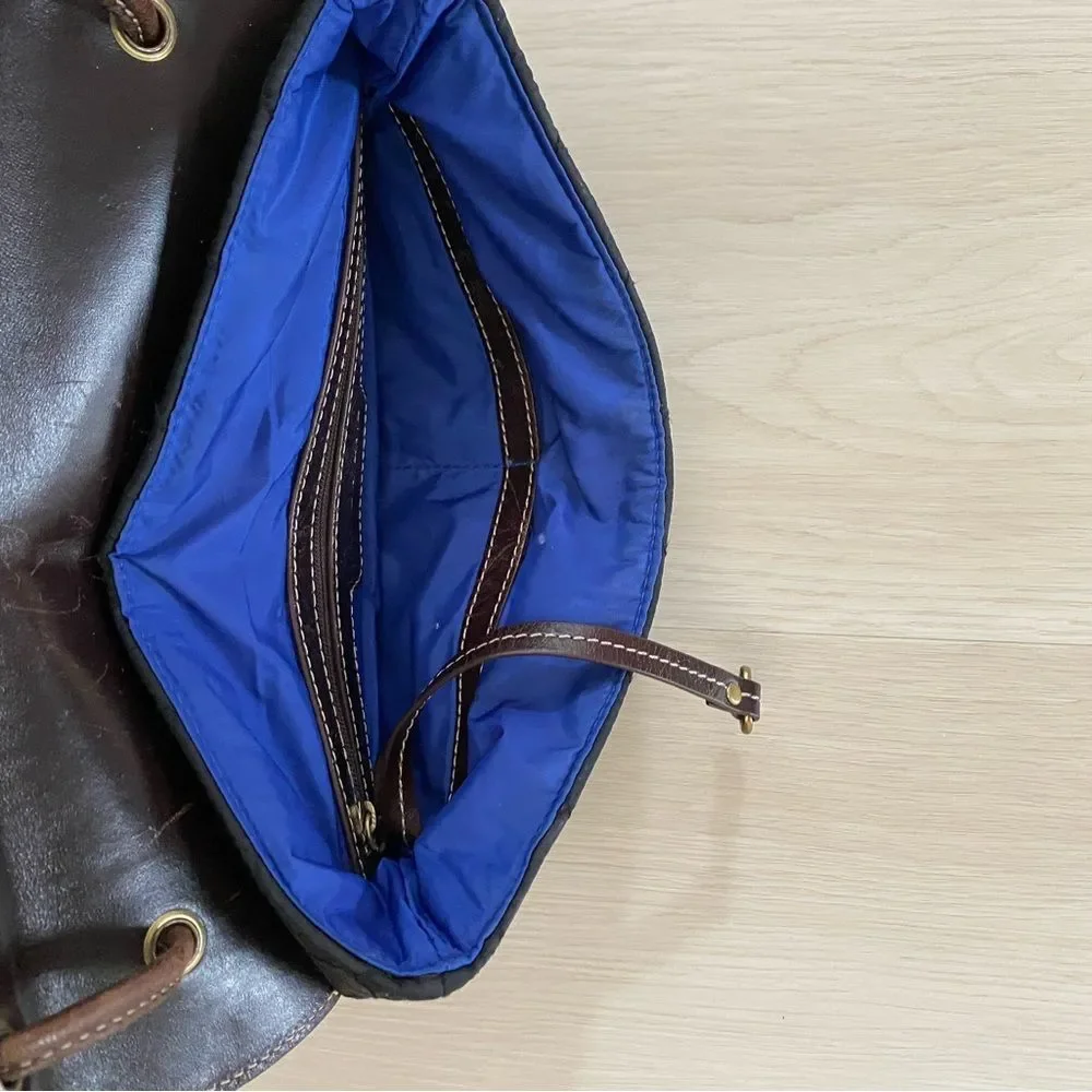 Lands End Quilted Crossbody Shoulder Bag in Black and Brown